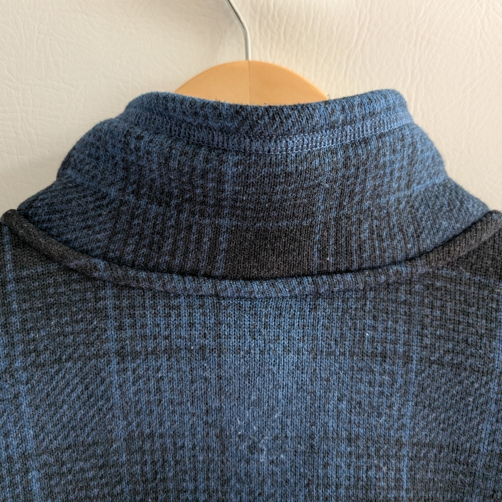 The North Face Fleece Blue Plaid 1/4 Zip Pullover Zippered Pocket -  XL - Picture 7 of 16